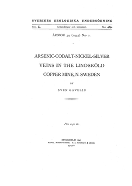 Arsenic-Cobalt-Nickel-Silver Veins in the Lindskold Copper Mine, N