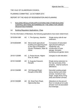 Planning Committee 22-10-2015 Report