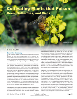 Cultivating Plants That Poison Bees, Butterflies, and Birds