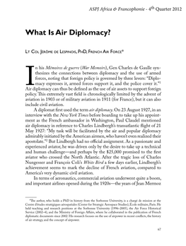 What Is Air Diplomacy?