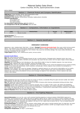 Material Safety Data Sheet