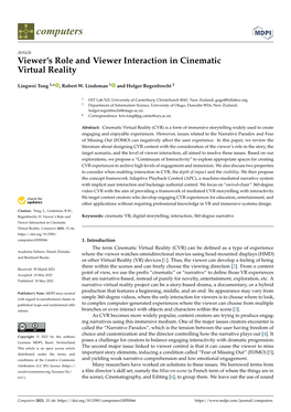 Viewer's Role and Viewer Interaction in Cinematic Virtual Reality
