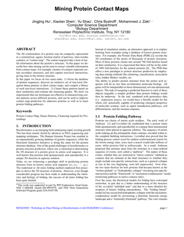 Mining Protein Contact Maps