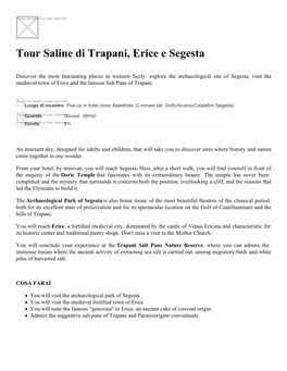 Tour Saline Di Trapani, Erice E Segesta