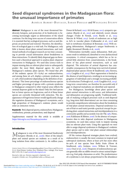 Seed Dispersal Syndromes in the Madagascan Flora: the Unusual Importance of Primates