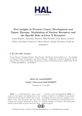 New Insights in Prostate Cancer Development and Tumor Therapy