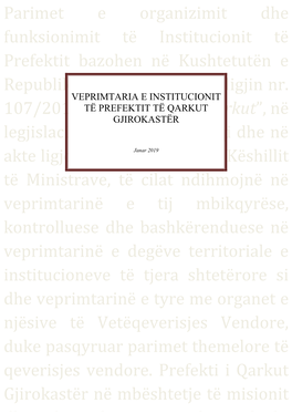 Veprimtaria E Institucionit Të Prefektit Të Qarkut Gjirokastër