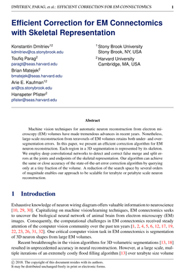 Efficient Correction for EM Connectomics with Skeletal