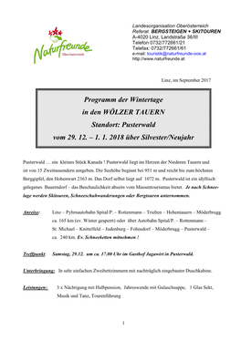 Pusterwald Vom 29. 12. – 1. 1. 2018 Über Silvester/Neujahr