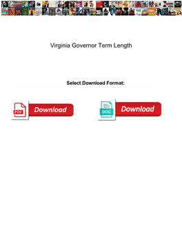 Virginia Governor Term Length