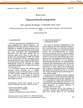 Glucocorticoid Antagonists