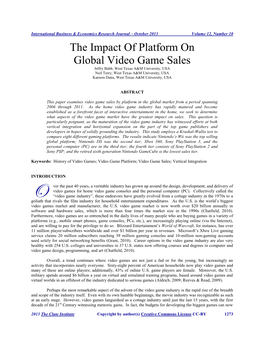 The Impact of Platform on Global Video Game Sales