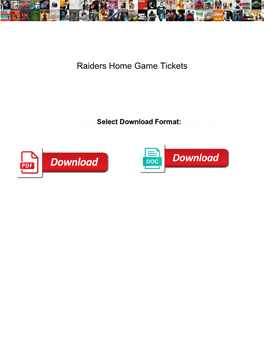 Raiders Home Game Tickets