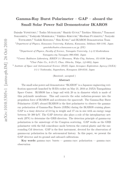 Gamma-Ray Burst Polarimeter-GAP-Aboard the Small