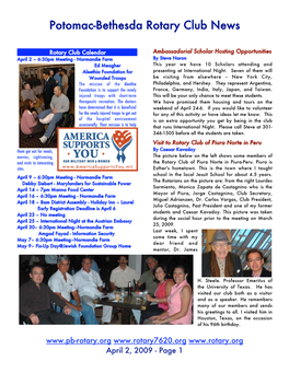 Potomac-Bethesda Rotary Club News