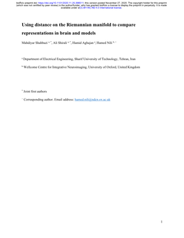 Using Distance on the Riemannian Manifold to Compare Representations in Brain and Models