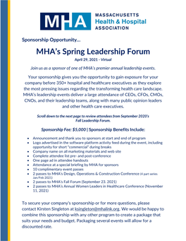 MHA's Spring Leadership Forum