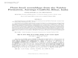 Plant Fossil Assemblage from the Talchir . Formation, Auranga Coalfield, Bihar, India