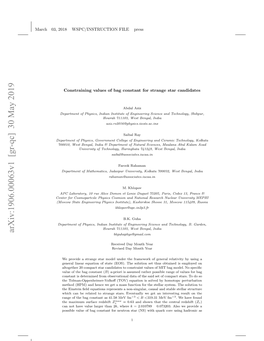 Arxiv:1906.00063V1 [Gr-Qc]