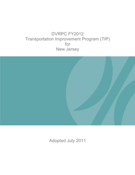 DVRPC FY2012 Transportation Improvement Program (TIP) for New Jersey