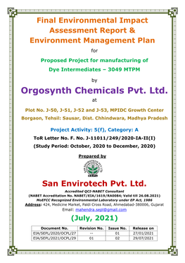 Orgosynth Chemicals Pvt. Ltd. At