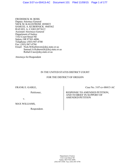 FREDERICK M. BOSS Deputy Attorney General NICK M. KALLSTROM #050023 SAMUEL A. KUBERNICK #045562 RAFAEL A. CASO #073612 Assistant