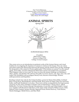 ANIMAL SPIRITS Spring 2019