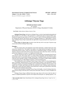 Ashtanga Vinyasa Yoga