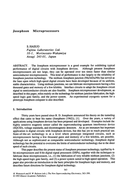 Josephson Microprocessors