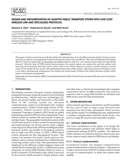 Design and Implementation of Adaptive Public Transport System with Low Cost Wireless Link and Specialized Protocol