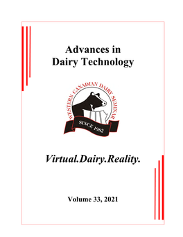 Advances in Dairy Technology Virtual