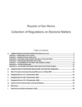 Collection of Regulations on Electoral Matters