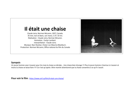 Il Était Une Chaise Claude Jutra, Norman Mclaren, 1957, Canada