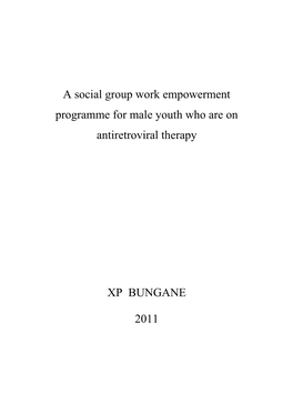 A Social Group Work Empowerment Programme for Male Youth Who Are on Antiretroviral Therapy