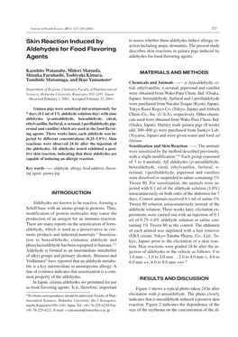 Skin Reaction Induced by Aldehydes for Food Flavoring Agents