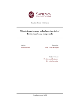 Ultrafast Spectroscopy and Coherent Control of Tryptophan-Based Compounds