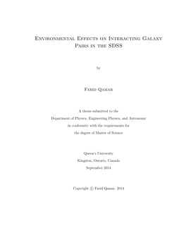 Environmental Effects on Interacting Galaxy Pairs in the SDSS