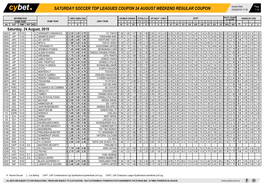 Saturday Soccer Top Leagues Coupon 24 August Weekend Regular Coupon 23/08/2019 11:38 1 / 6