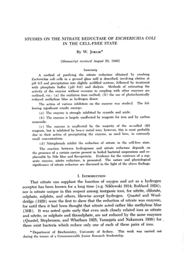 A Method of Purifying the Nitrate Reductase Obtained by Crushing