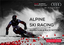Alpine Ski Racing Invitation & Race Notice