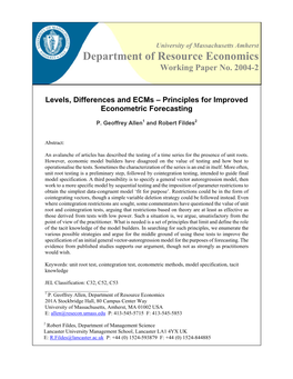 Econometric Forecasting Principles and Doubts: Unit Root Testing First, Last Or Never