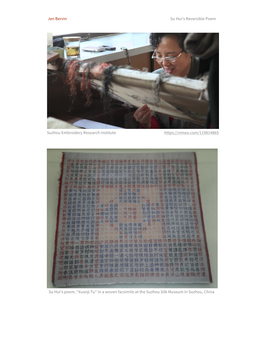 Jen Bervin Su Hui's Reversible Poem Suzhou Embroidery Research