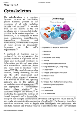 Cytoskeleton - Wikipedia