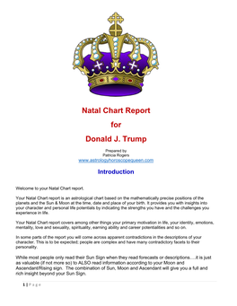 Natal Chart Report for Donald J. Trump