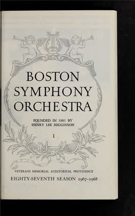 Boston Symphony Orchestra Concert Programs, Season 87, 1967-1968