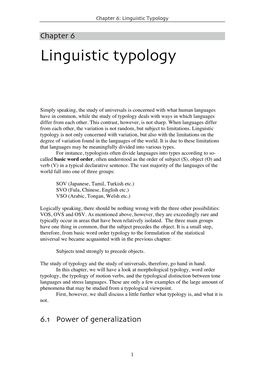 Linguistic Typology