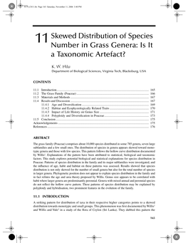 11Skewed Distribution of Species Number in Grass Genera