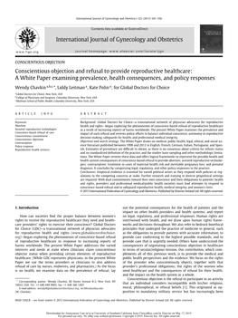 Conscientious Objection and Refusal to Provide Reproductive Healthcare: a White Paper Examining Prevalence, Health Consequences, and Policy Responses