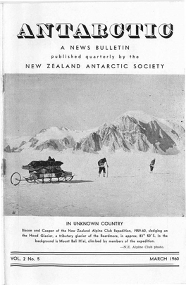 A News Bulletin New Zealand Antarctic Society