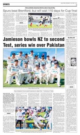 Jamieson Bowls NZ to Second Test, Series Win Over Pakistan
